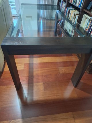 Mesa de Comedor Fija de Madera y Cristal