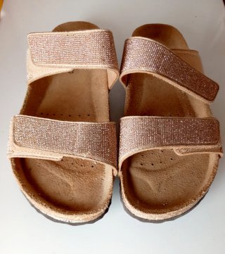 Sandalias Geox Talla 37 Doradas Brillantes