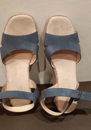 Sandalias Azules con Tacón 6 cm