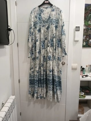 Vestido largo Zara flores talla L
