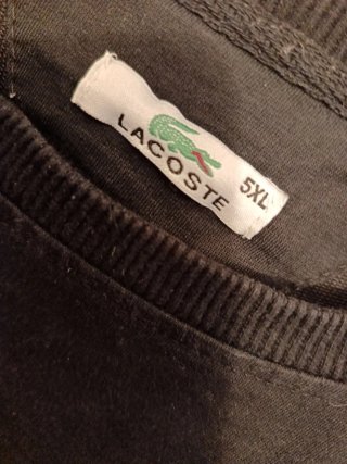 Jersey Lacoste Negro Talla 5XL