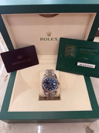 2021 Rolex Datejust Azul jubilee con Diamantes