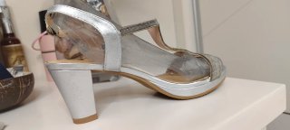 Zapatos de fiesta plateados