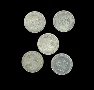 Lote 5 Monedas 50 Céntimos Espiga