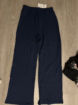 Pantalones Azul Marino Texturizados