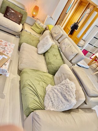 Divano in pelle chaise longue
