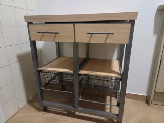Mesa Auxiliar de Cocina Extensible con Ruedas