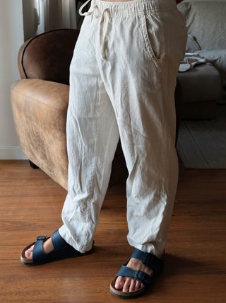 Pantalones de lino Zara Beige