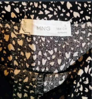 Falda Mango Estampada Negra Talla S