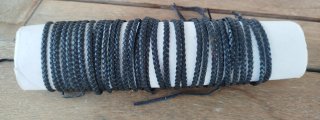 Lote 30 Pulseras Piel Trenzada Negra