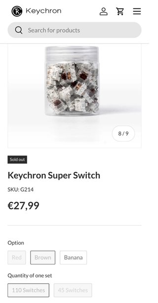 108 Switches Keychron Brown Apex (igual a nuevos)