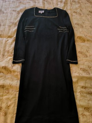Tubino nero Casalina con scollo quadrato