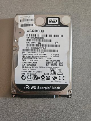 Disco Duro WD Scorpio Black 320GB 2.5 SATA