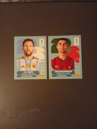 Cromo Messi y Cristiano Ronaldo Panini