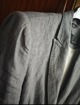Americana Zara de Lino Gris Talla M