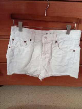 Shorts Vaqueros Blancos Mango Talla S