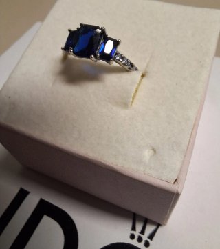 Anillo Pandora Talla 52 Azul y Plateado