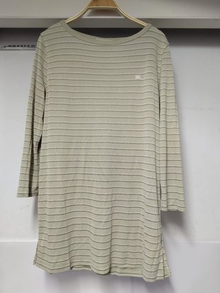 Camiseta vintage Burberrys rayas beige manga larga