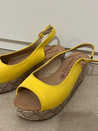 Sandalias Mandarina Amarillas Plataforma