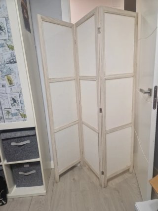 Biombo beige 3 paneles