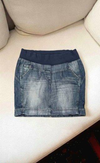 Gonna jeans Benetton stretch vita alta S