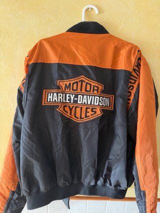 Chaqueta Harley Davidson Negra y Naranja