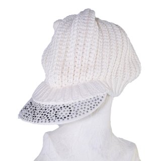Pinko Women's White Beanie Hat, One Size, Made in
