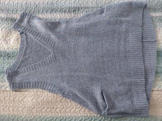 Chaleco de lana azul talla única