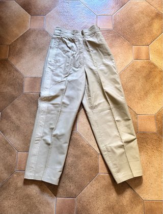Pantaloni vintage pelle beige