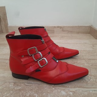 Botas piel roja Underground Shoes talla 43 - UK 9