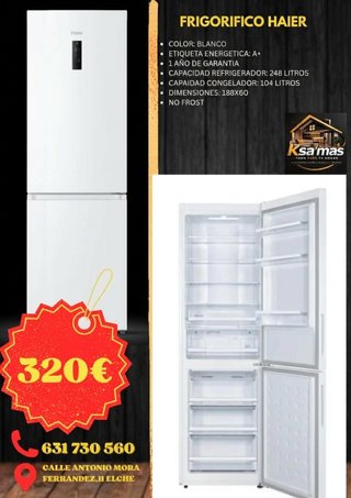 Frigorífico Haier Blanco 320€
