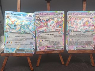 Lotto 3 Carte Pokemon EX Vaporeon Sylveon Eevee