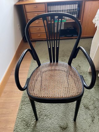 Silla Thonet Negra Ratán Madera