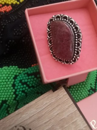 Anillo Plata 925 Ágata Fucsia