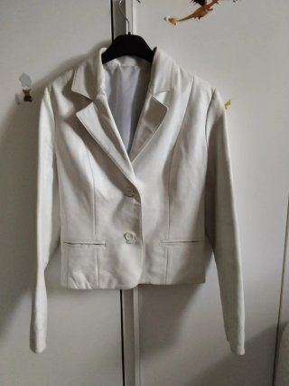 Blazer da donna in pelle bianco