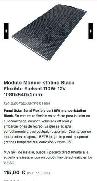 Kit Solar Camper 110W flexible