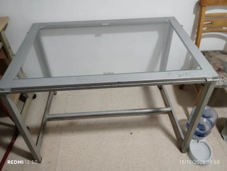 Mesa metálica oficina cristal reversible