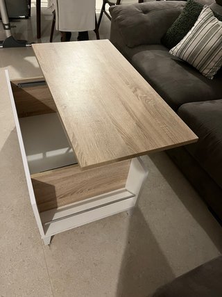 Mesa de centro elevable madera y metal