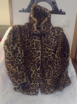 Abrigo de Pelo Estampado Animal Print