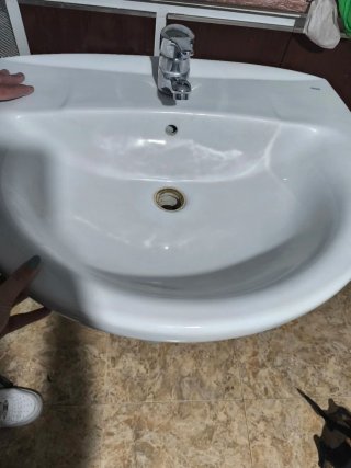 Lavabo de pie Roca blanco.