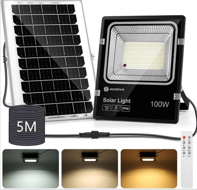 Foco Solar Aigostar 100W con Mando