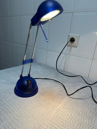 Lámpara de mesa halógena azul