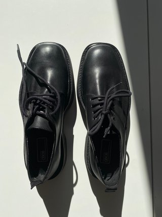 Zapatos ASOS negros punta cuadrada plataforma