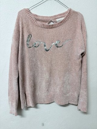 Jersey Love lentejuelas rosa mujer
