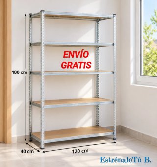 (ENVÍO GRATIS) 180x120x40 Estantería Metálica
