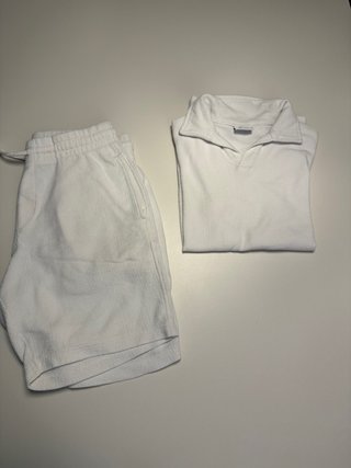 Conjunto de Camiseta y Pantalón Corto Blanco XL