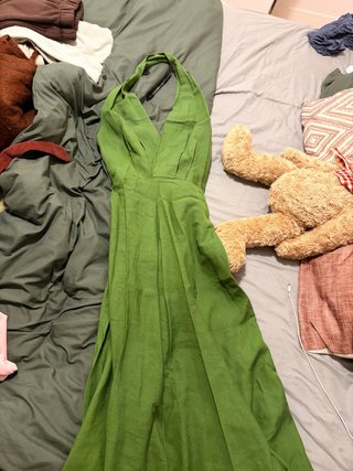 Vestido Halter Verde Zara Talla L