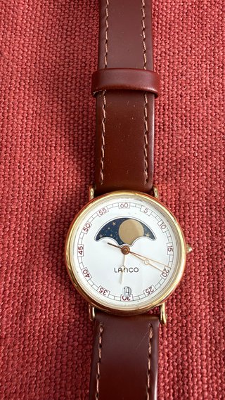 Reloj Lanco fase lunar cuarzo vintage