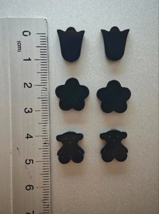 Piezas TOUS originales ónix negro + chapita tous