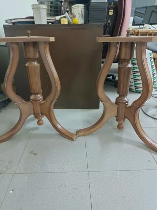 Set de 2 Pies de Mesa de Madera